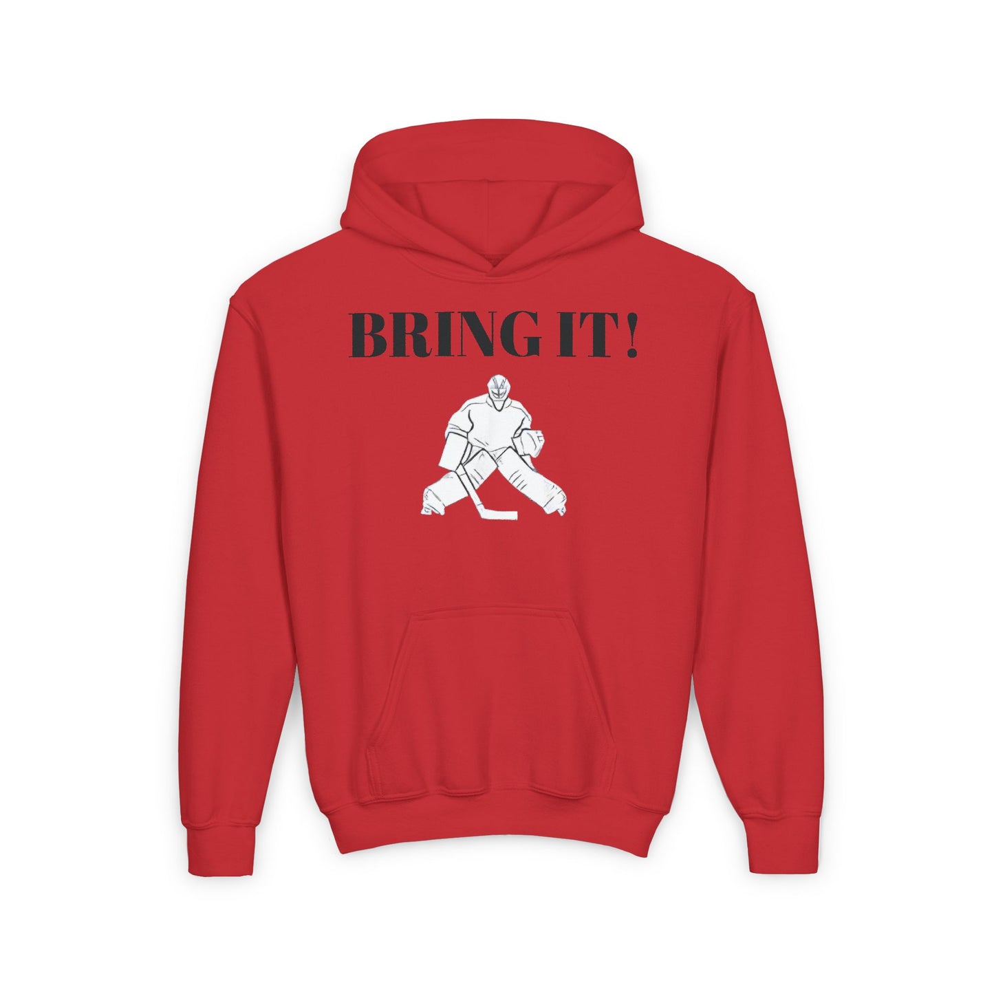 GOALIE Youth Hooded Sweatshirt - 'BRING IT!' Motivational Design
