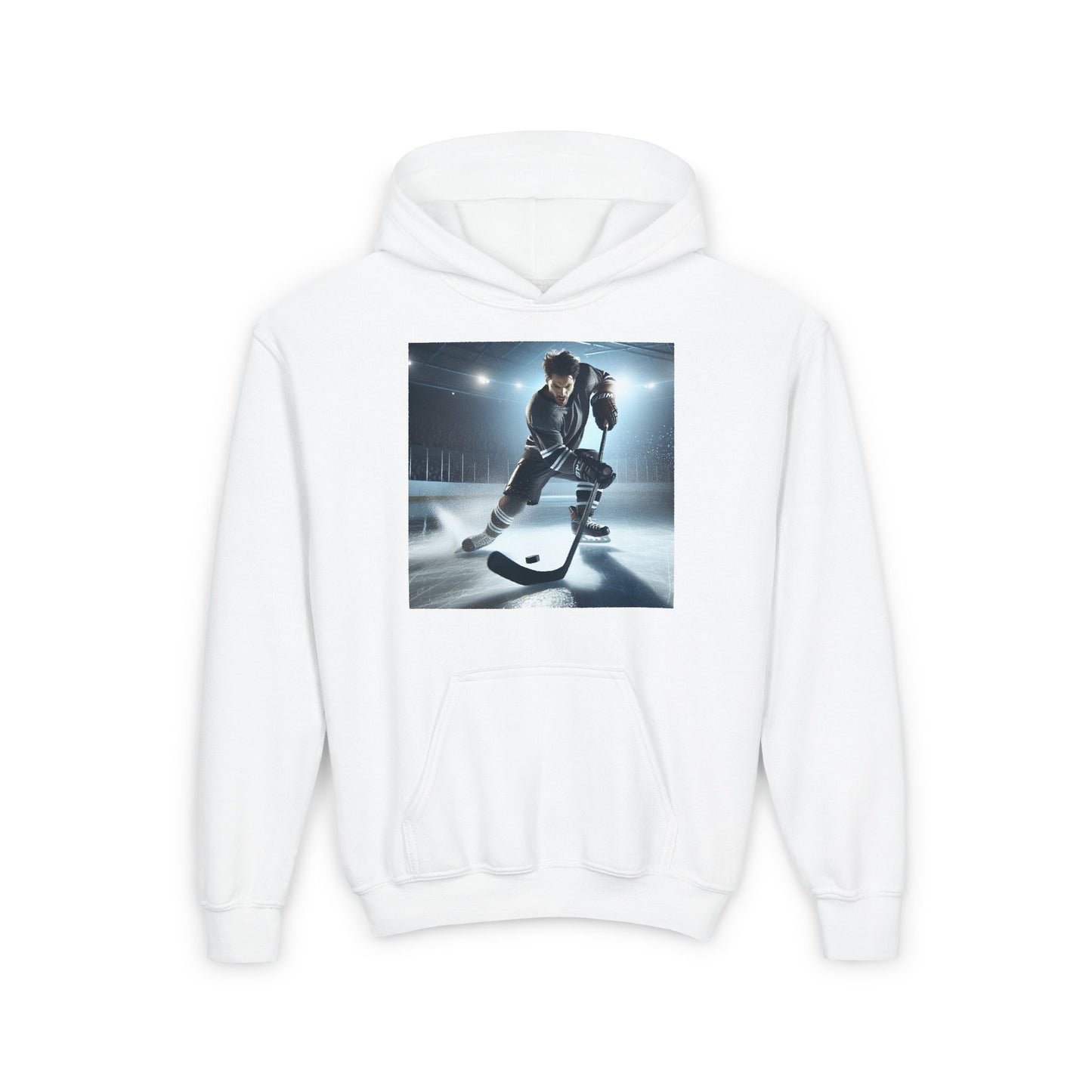 Youth Hockey Action Hooded Sweatshirt - Perfect for Sports Fans