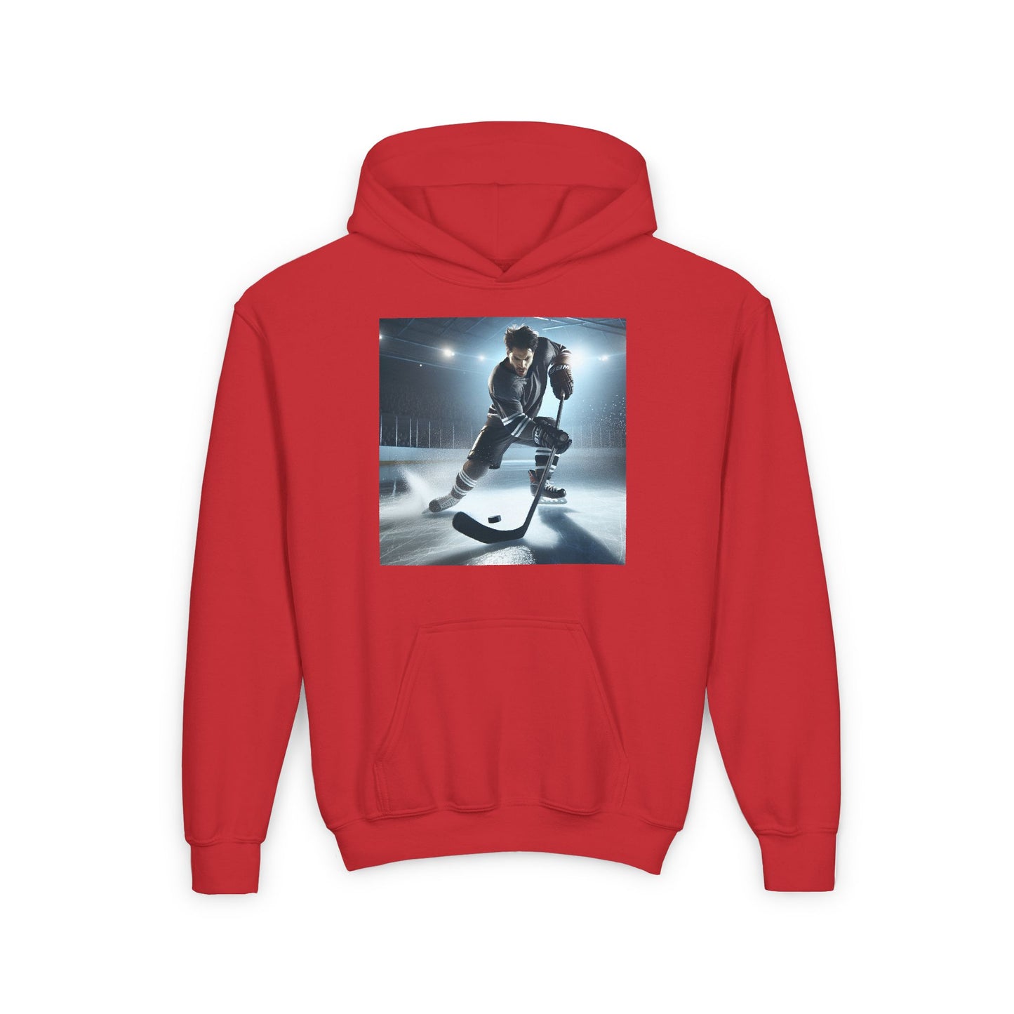 Youth Hockey Action Hooded Sweatshirt - Perfect for Sports Fans