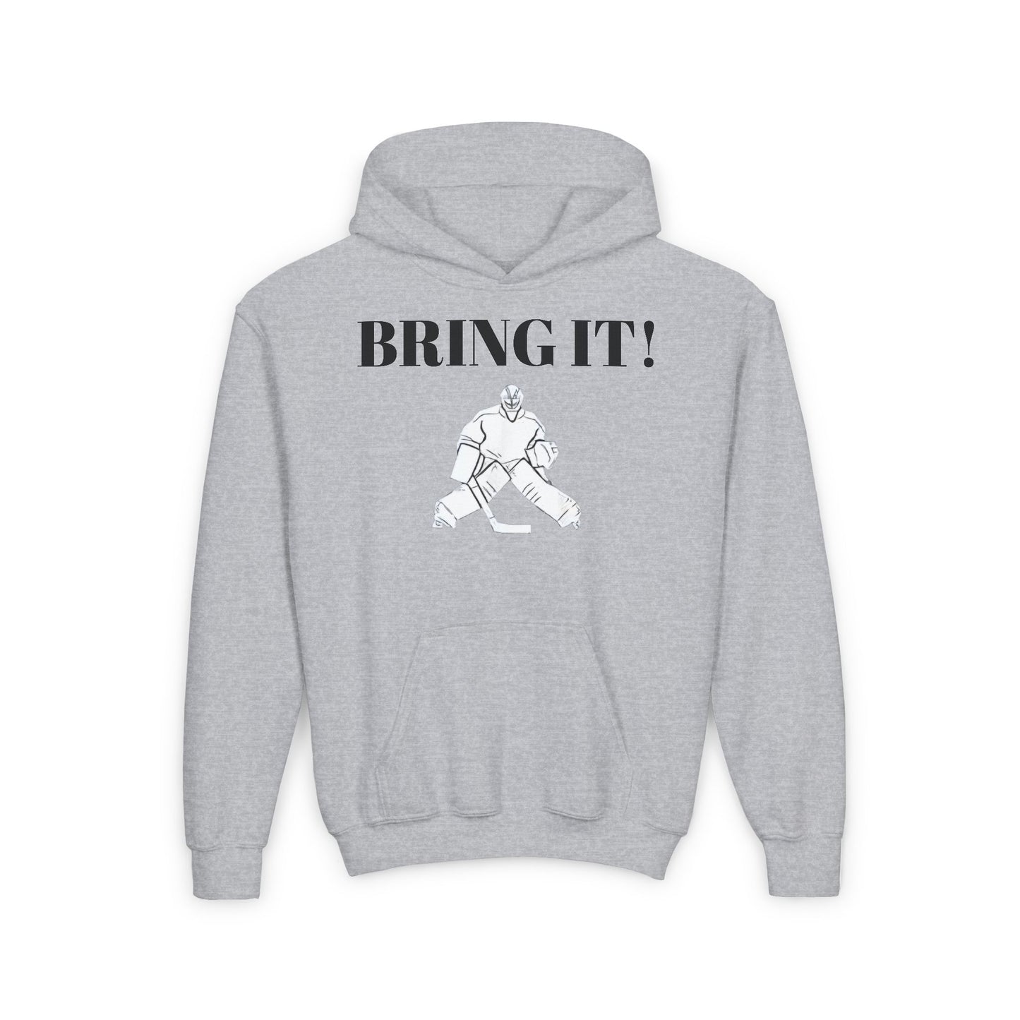 GOALIE Youth Hooded Sweatshirt - 'BRING IT!' Motivational Design