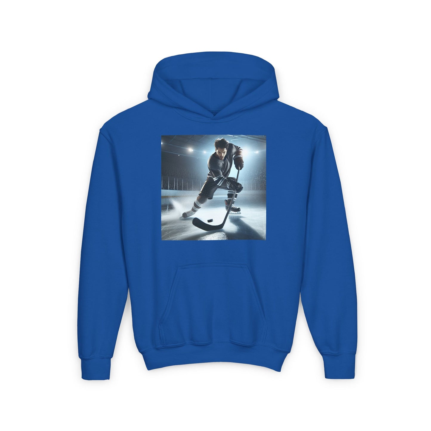 Youth Hockey Action Hooded Sweatshirt - Perfect for Sports Fans