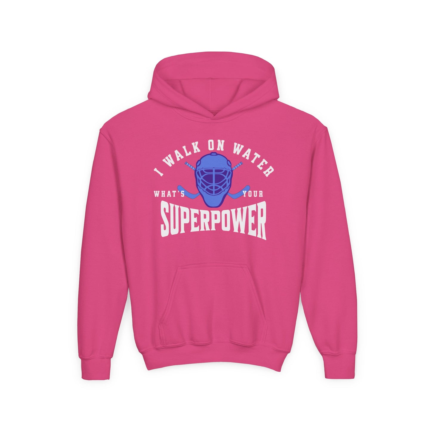 I Walk On Water Youth Hooded Sweatshirt - Superpower Theme for Young Athletes