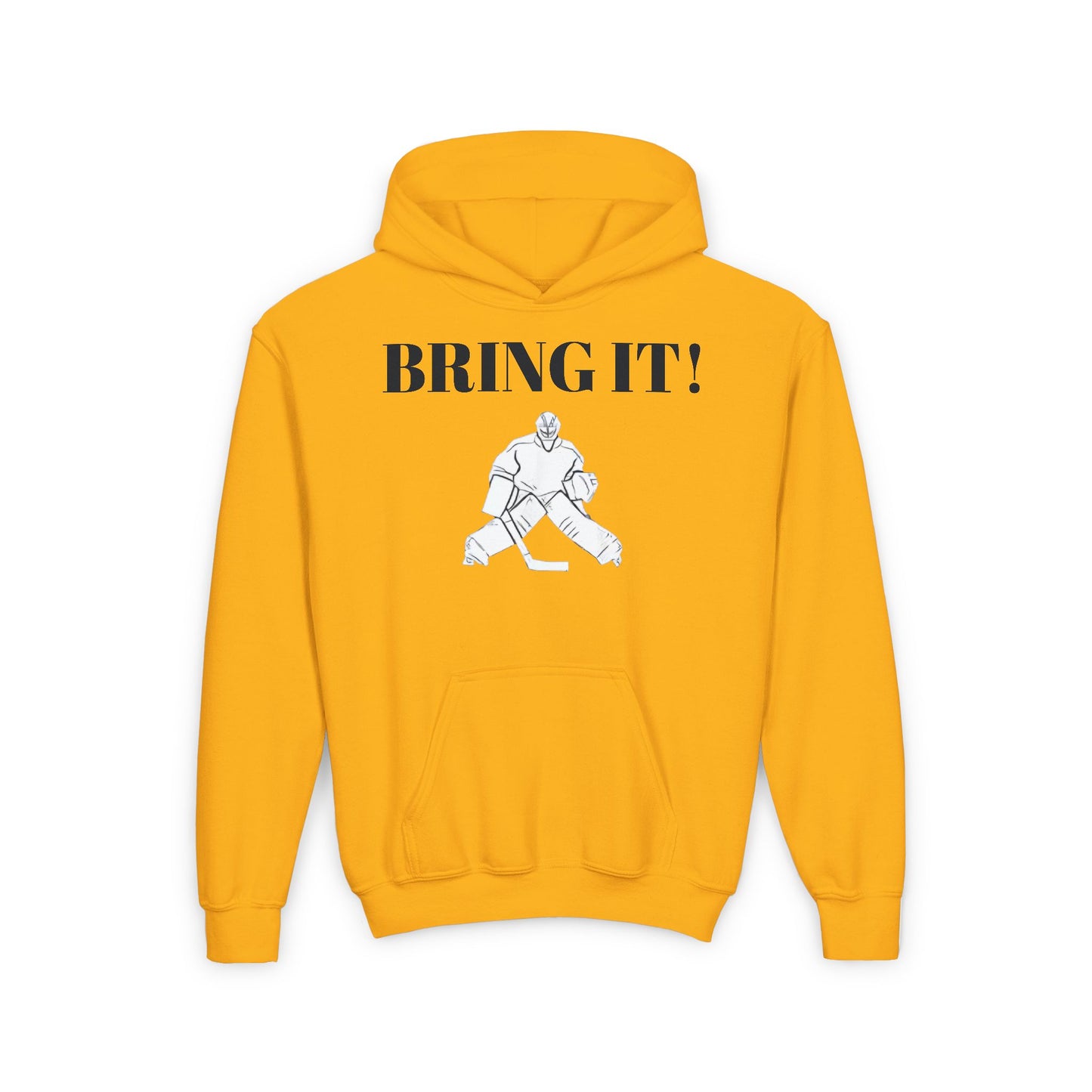 GOALIE Youth Hooded Sweatshirt - 'BRING IT!' Motivational Design
