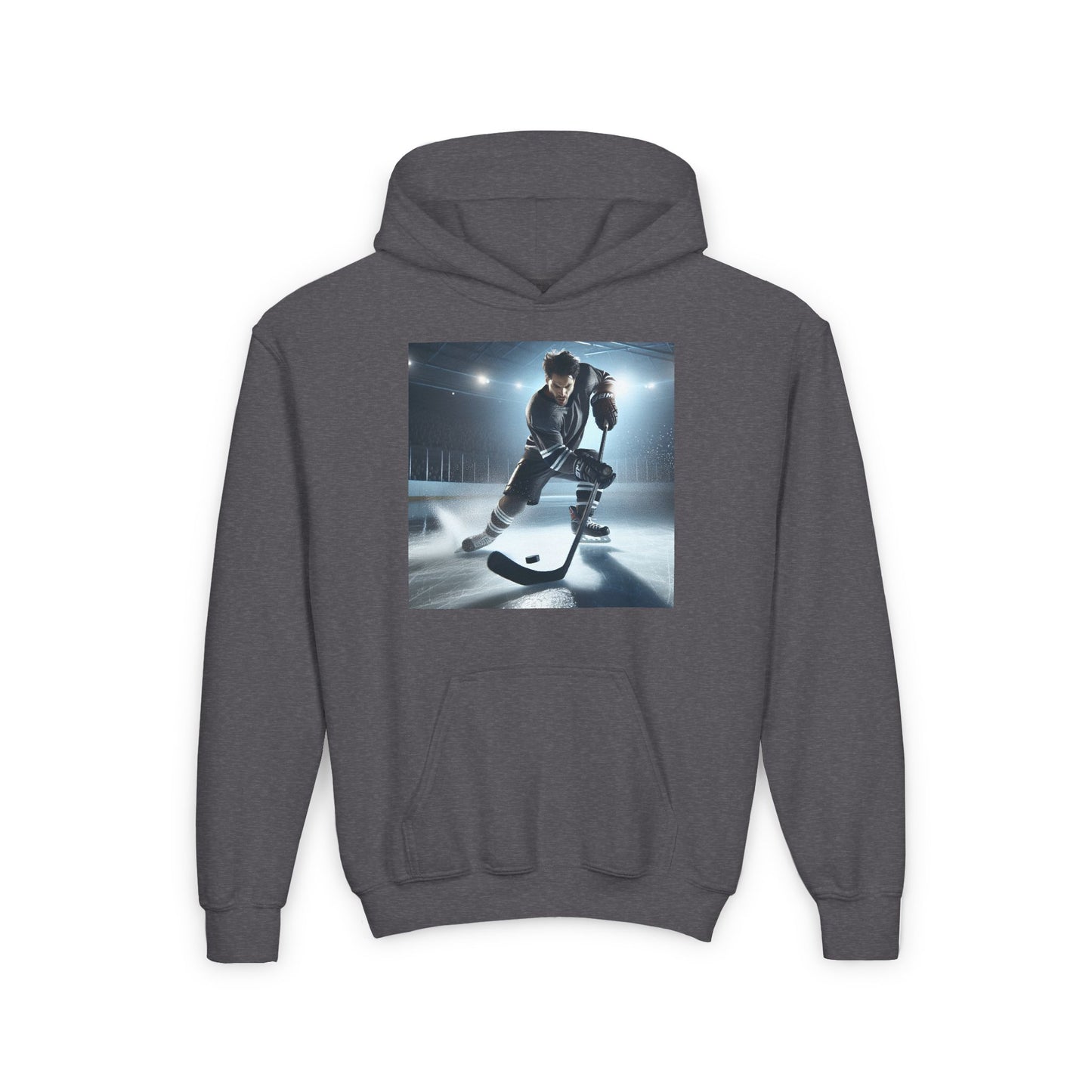 Youth Hockey Action Hooded Sweatshirt - Perfect for Sports Fans