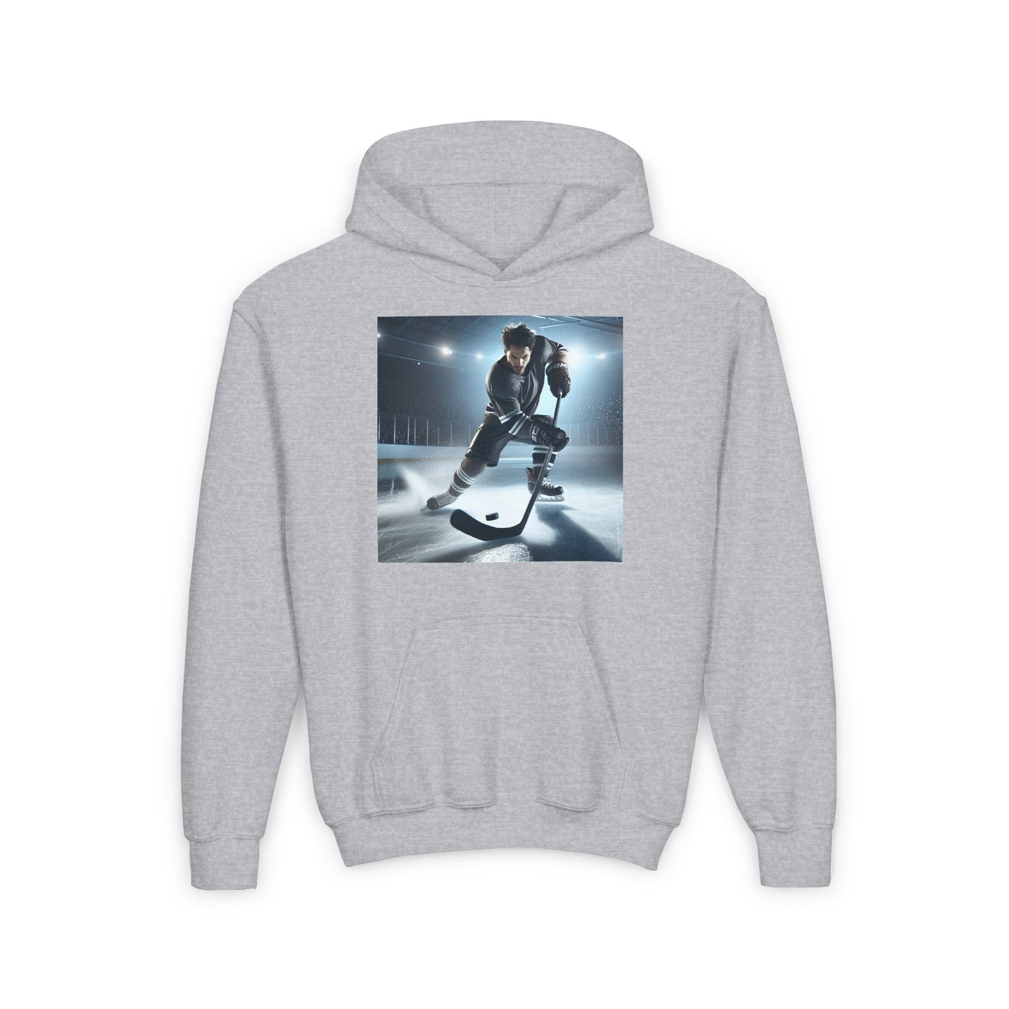 Youth Hockey Action Hooded Sweatshirt - Perfect for Sports Fans