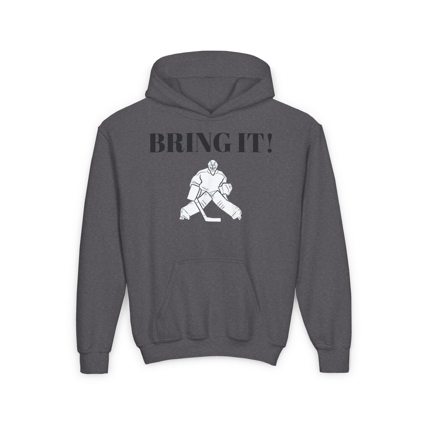 GOALIE Youth Hooded Sweatshirt - 'BRING IT!' Motivational Design