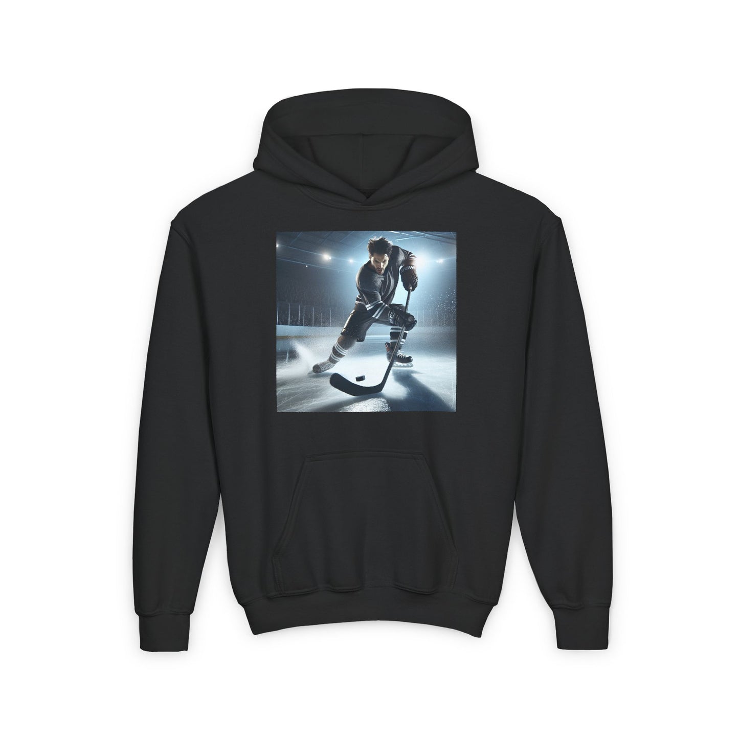 Youth Hockey Action Hooded Sweatshirt - Perfect for Sports Fans