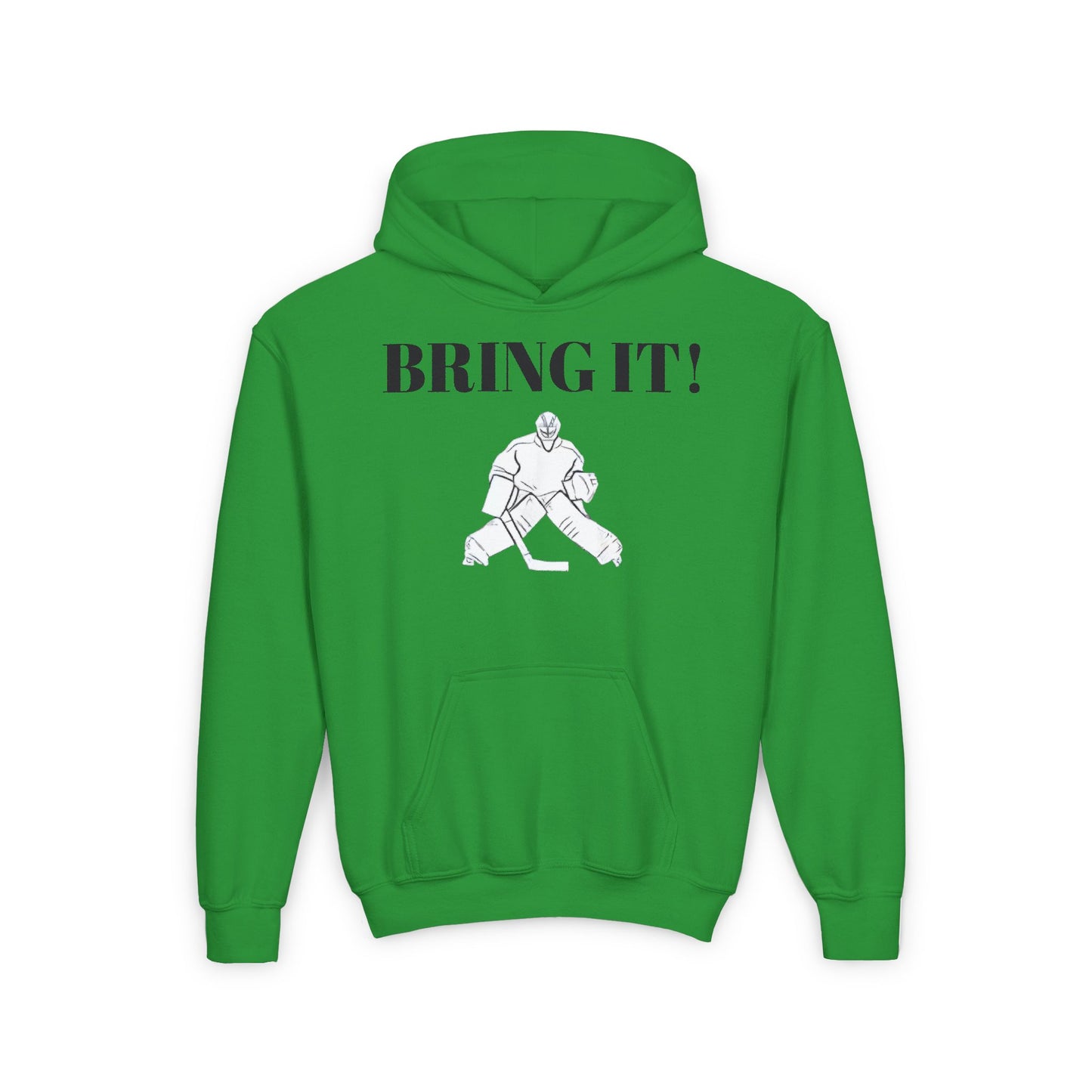 GOALIE Youth Hooded Sweatshirt - 'BRING IT!' Motivational Design