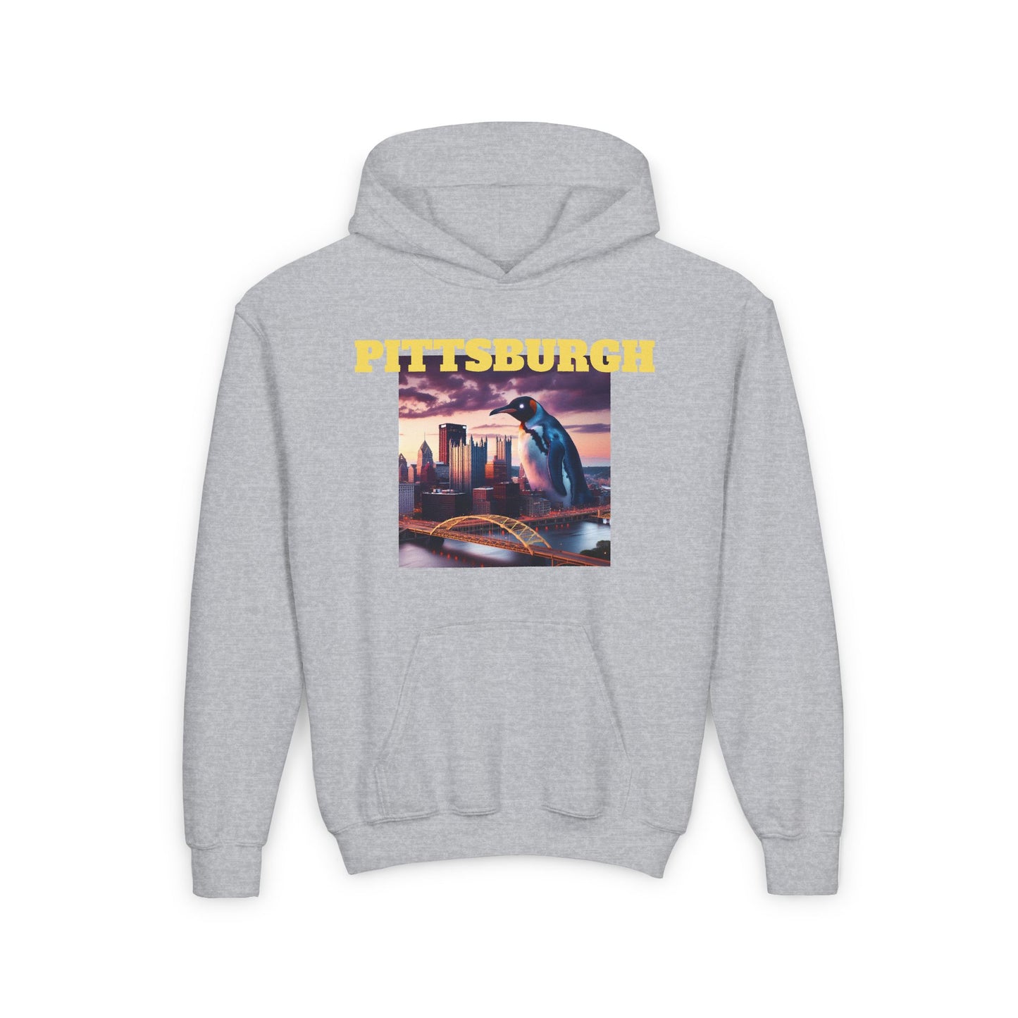 PITTSBURGH Youth Hooded Sweatshirt - Retro Graphic Design for City Pride