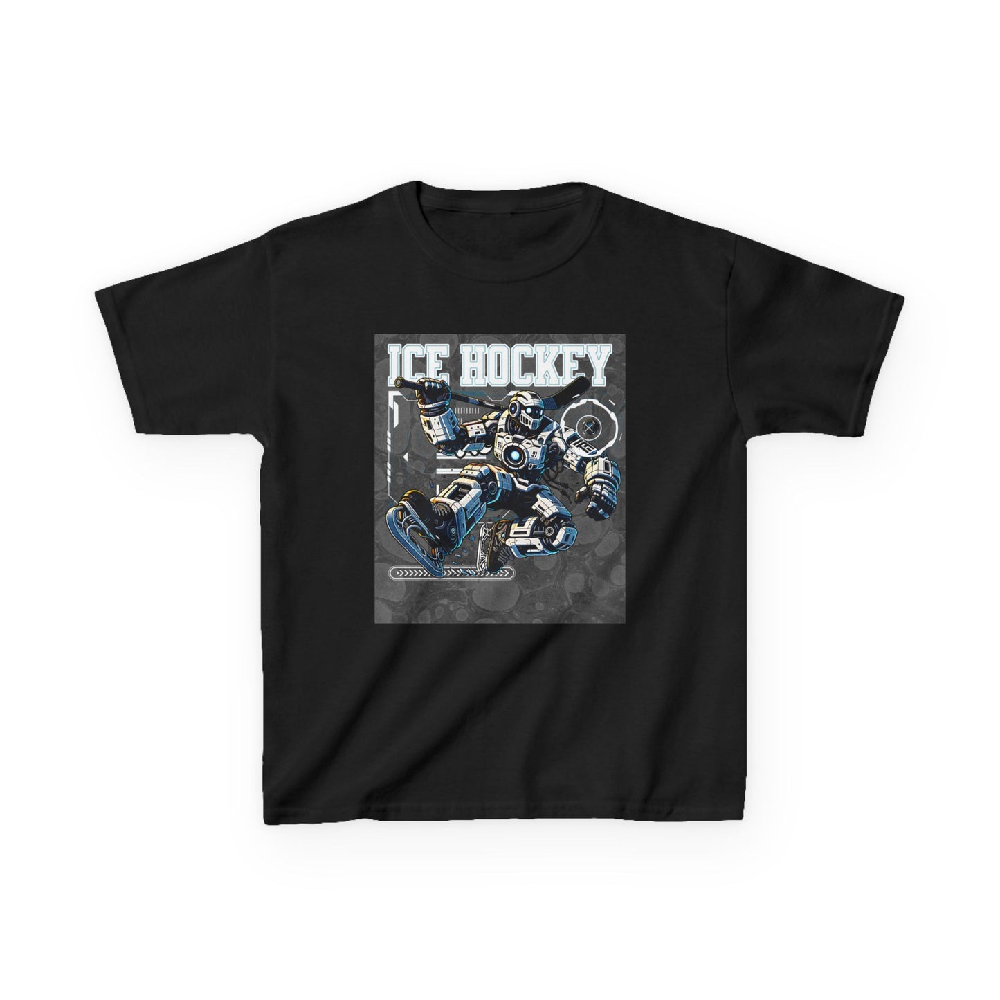 Kids Robot Ice Hockey Graphic Tee - Fun Sportswear for Young Fans