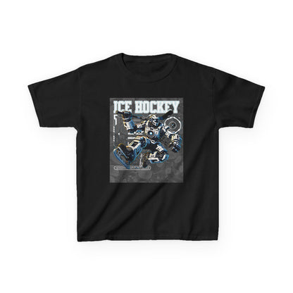 Kids Robot Ice Hockey Graphic Tee - Fun Sportswear for Young Fans
