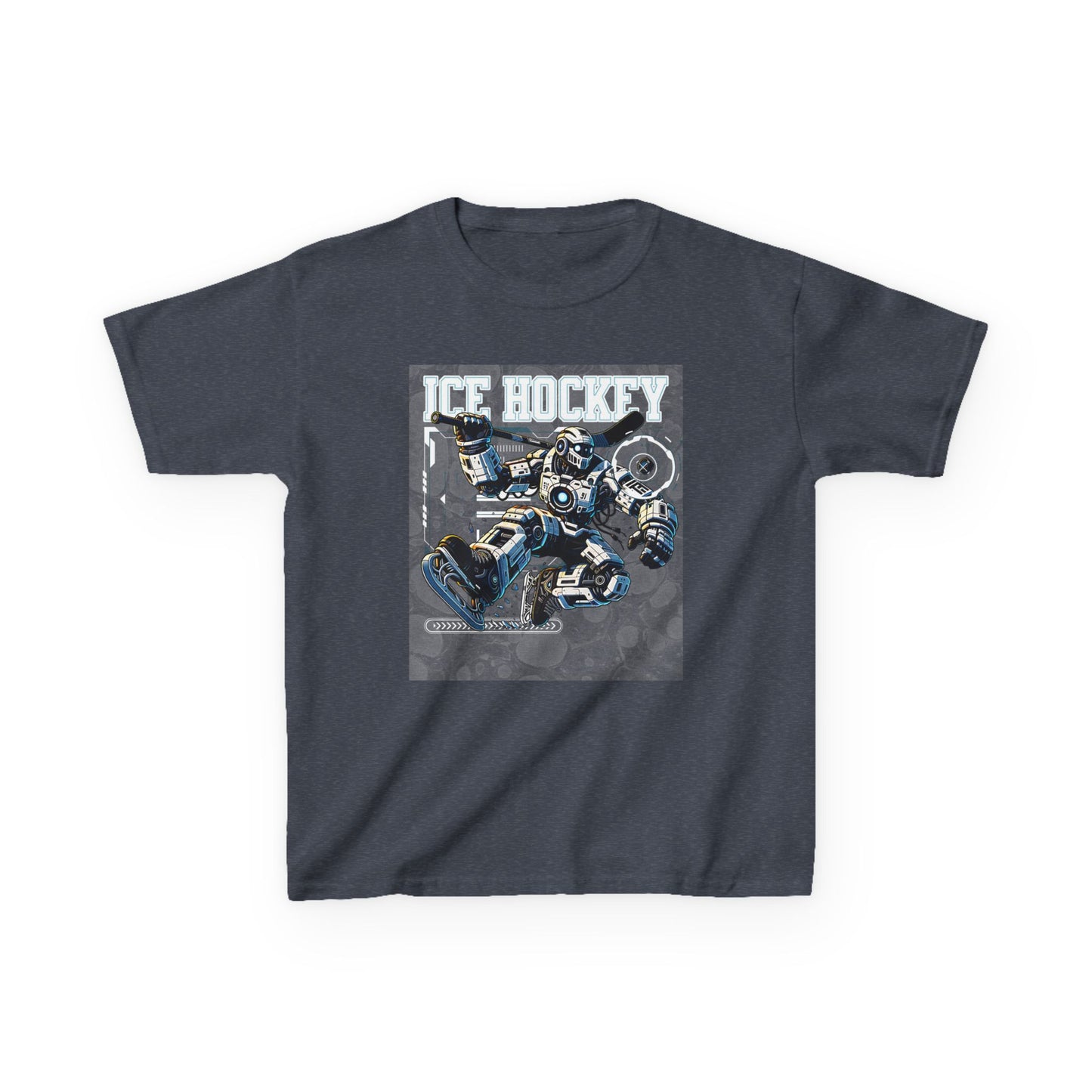 Kids Robot Ice Hockey Graphic Tee - Fun Sportswear for Young Fans