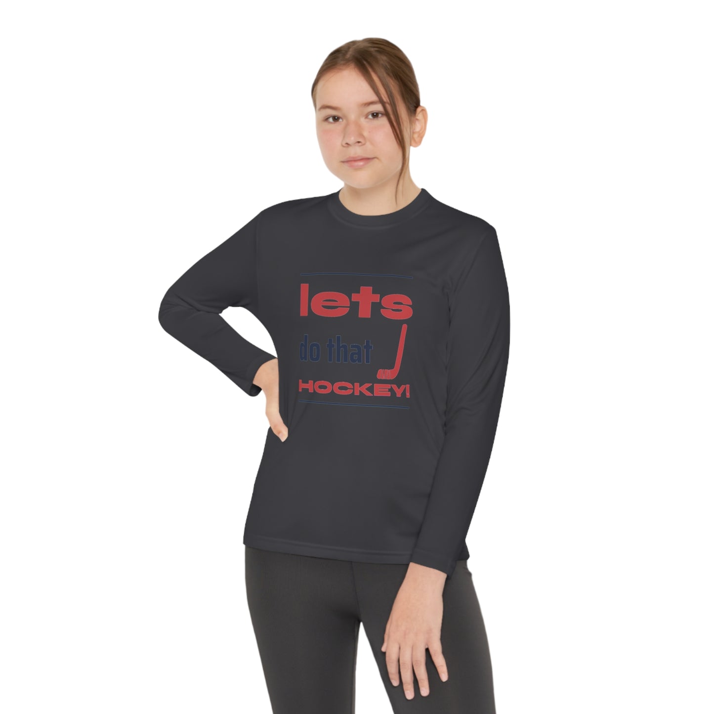 LETS DO THAT HOCKEY Youth Long Sleeve Competitor Tee