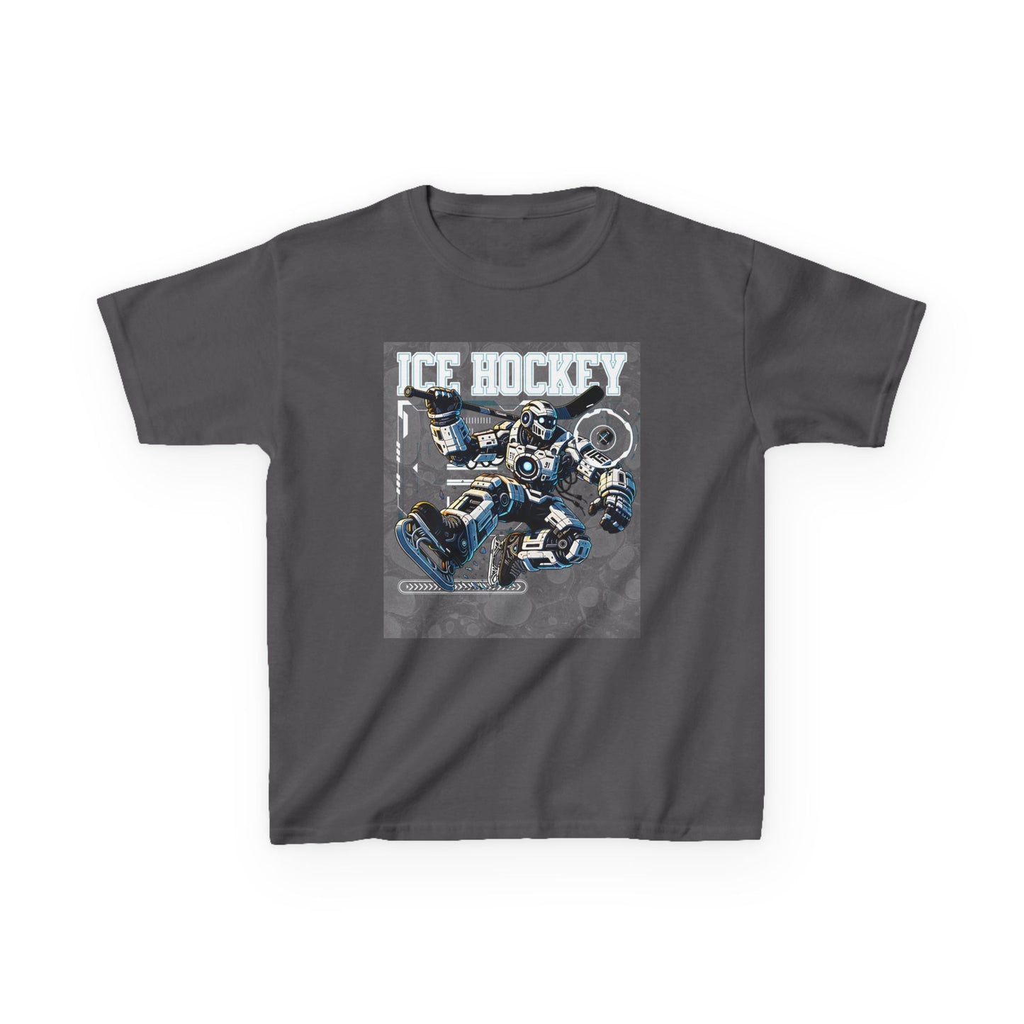 Kids Robot Ice Hockey Graphic Tee - Fun Sportswear for Young Fans