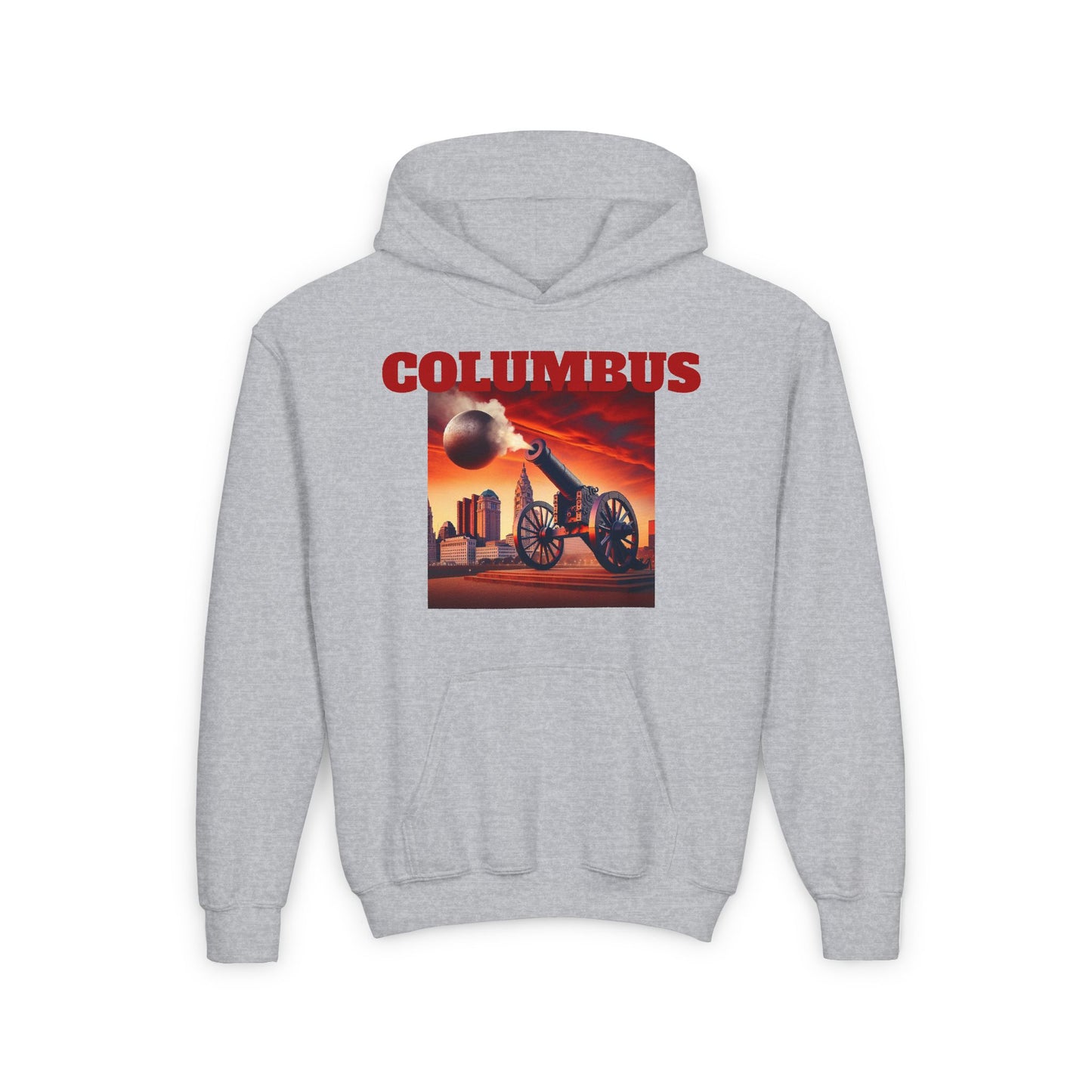 Columbus Youth Hooded Sweatshirt - Retro Graphic Design for City Pride