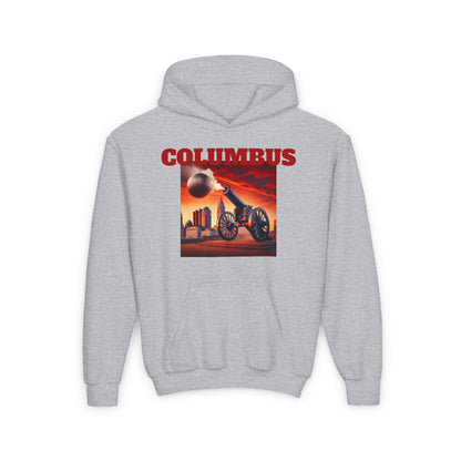 Columbus Youth Hooded Sweatshirt - Retro Graphic Design for City Pride