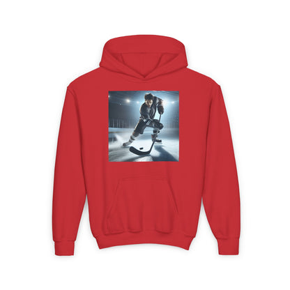 Youth Hockey Action Hooded Sweatshirt - Perfect for Sports Fans