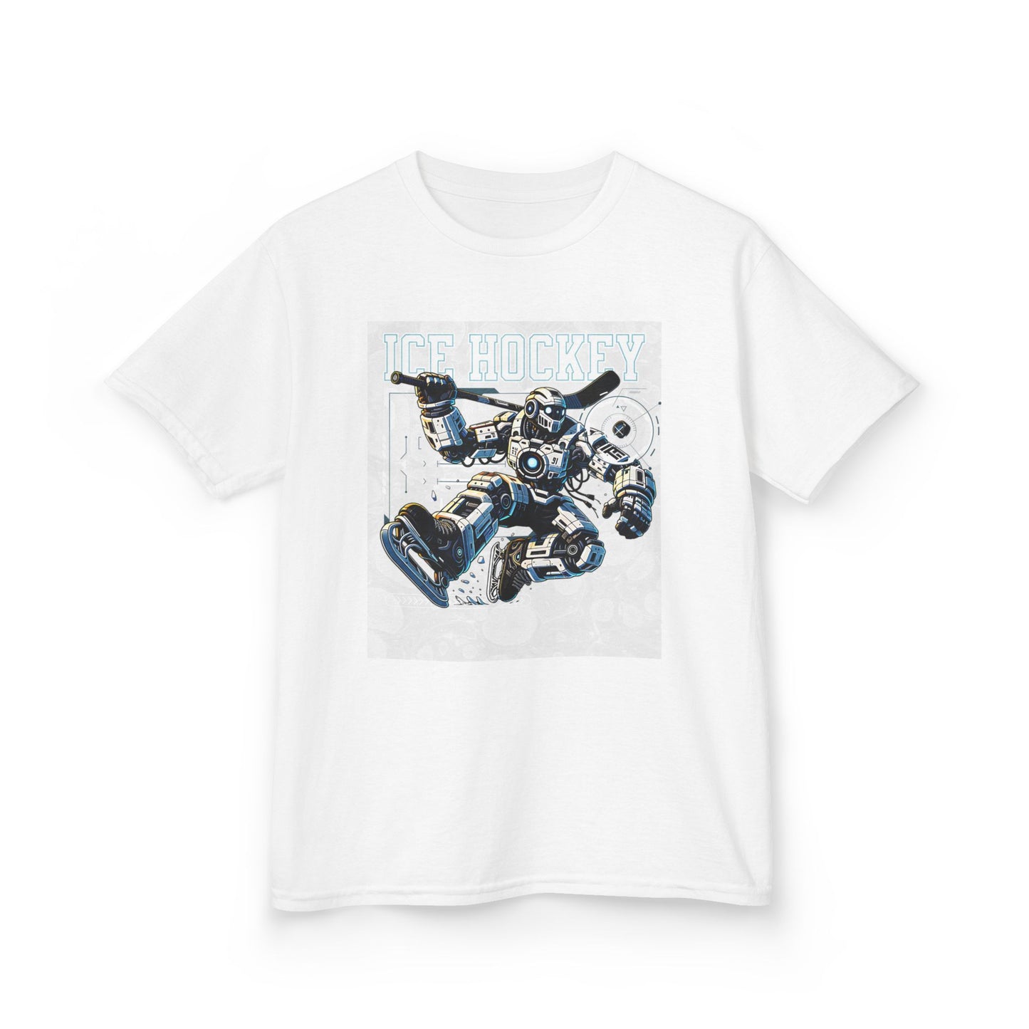 Kids Robot Ice Hockey Graphic Tee - Fun Sportswear for Young Fans