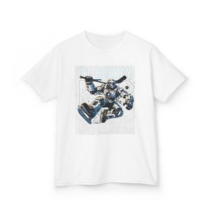 Kids Robot Ice Hockey Graphic Tee - Fun Sportswear for Young Fans