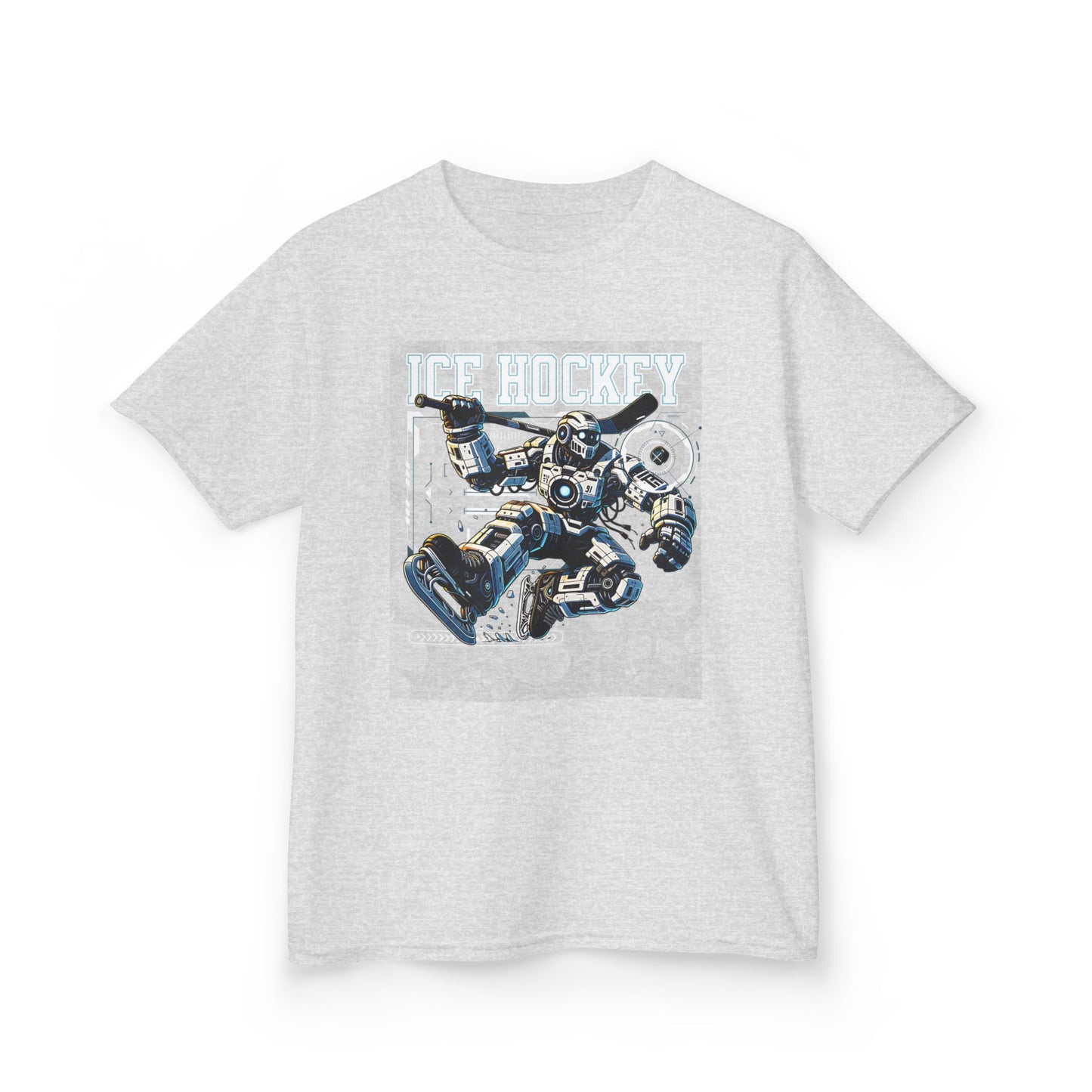 Kids Robot Ice Hockey Graphic Tee - Fun Sportswear for Young Fans