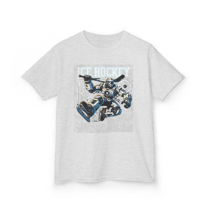 Kids Robot Ice Hockey Graphic Tee - Fun Sportswear for Young Fans