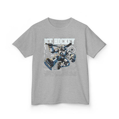 Kids Robot Ice Hockey Graphic Tee - Fun Sportswear for Young Fans