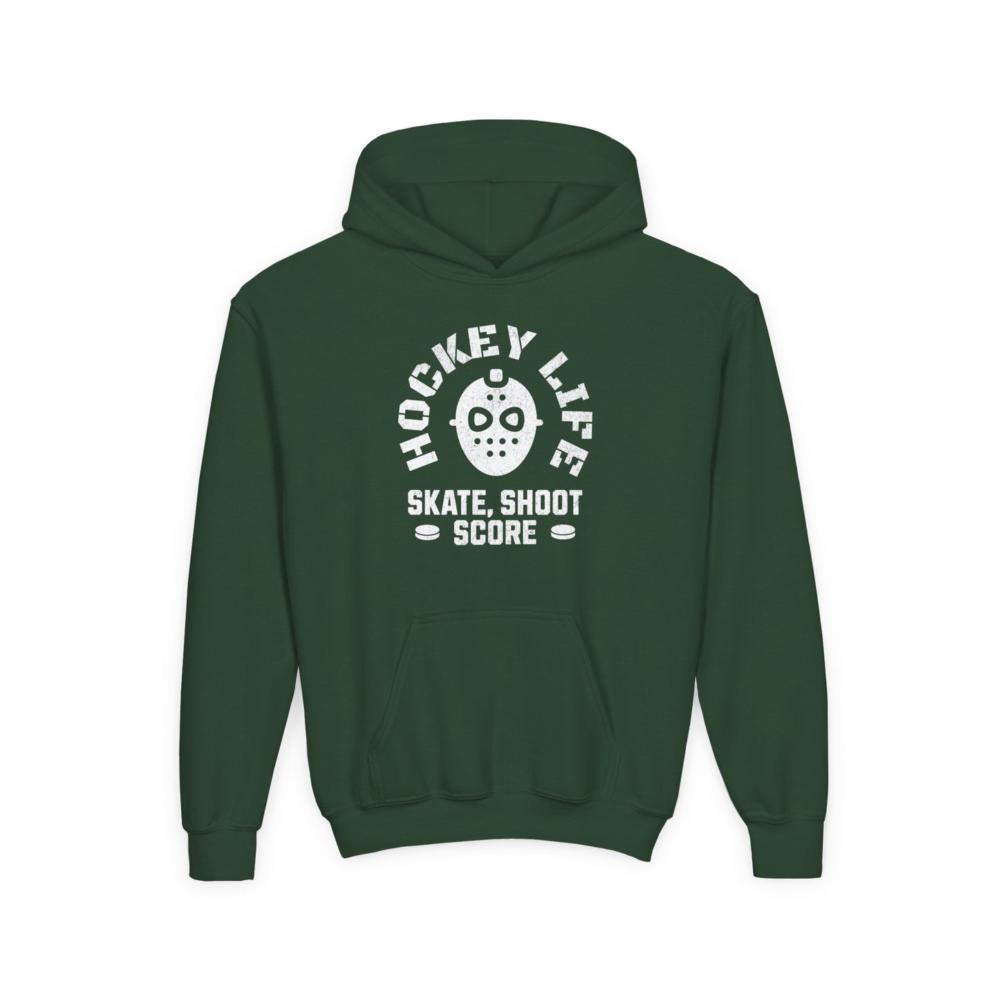 Youth Hockey Life Hoodie - Skate, Shoot, Score