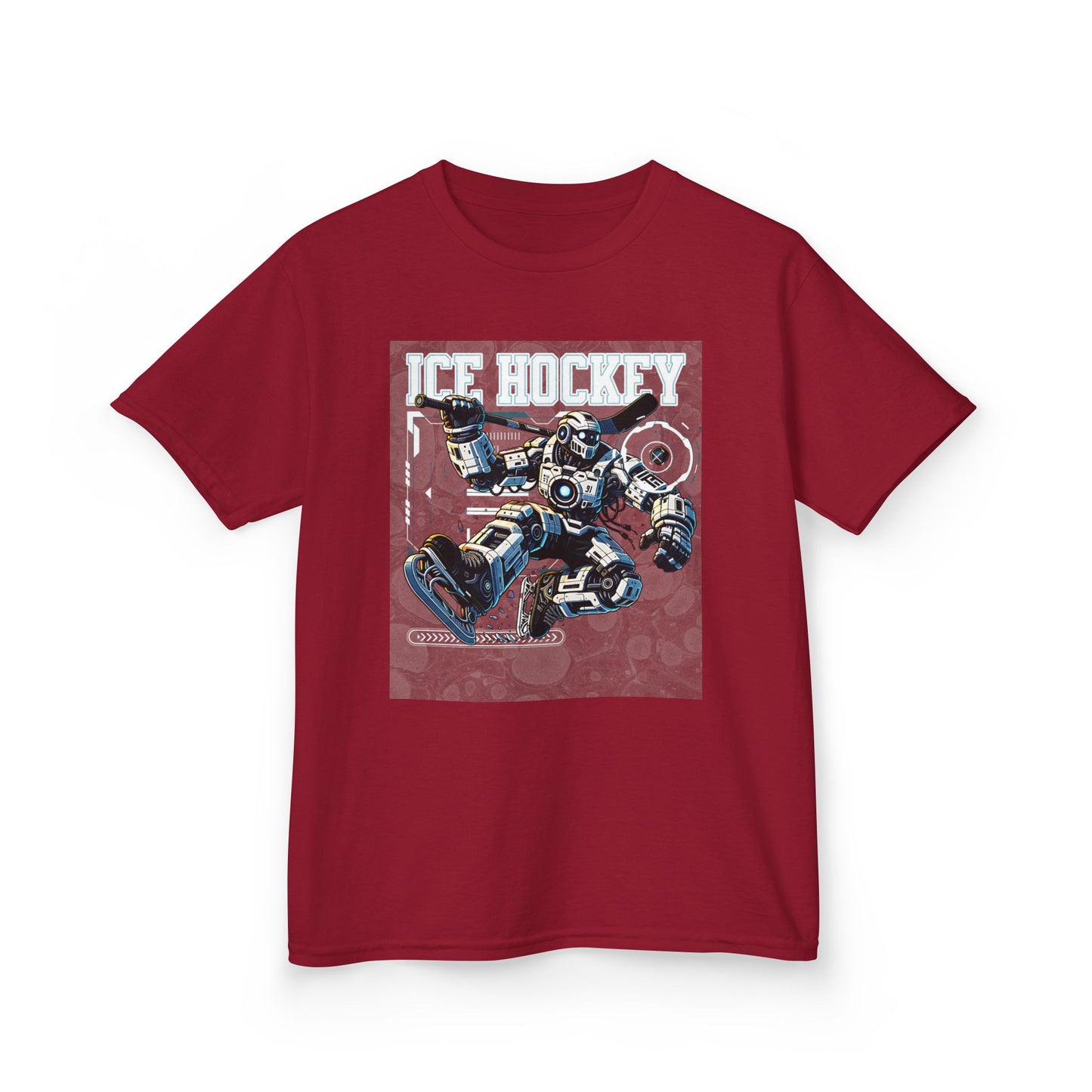 Kids Robot Ice Hockey Graphic Tee - Fun Sportswear for Young Fans