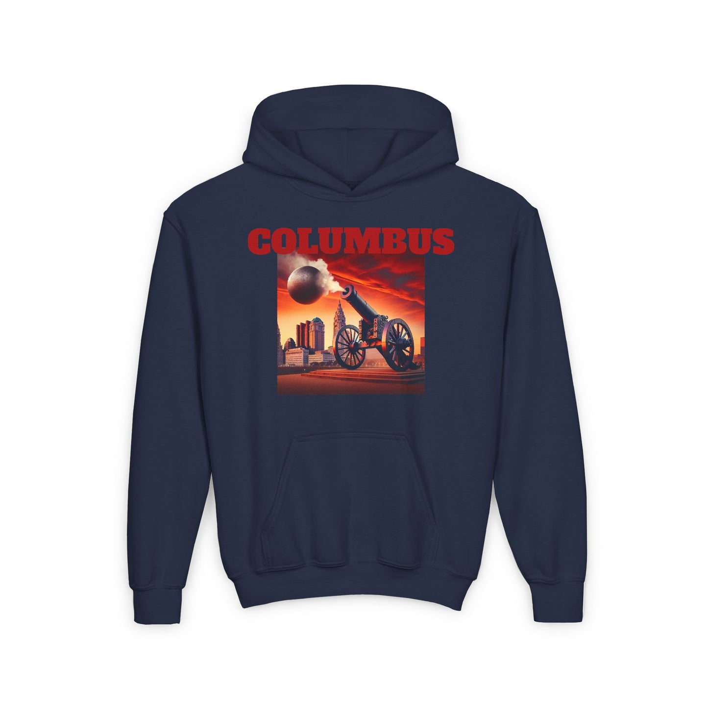Columbus Youth Hooded Sweatshirt - Retro Graphic Design for City Pride
