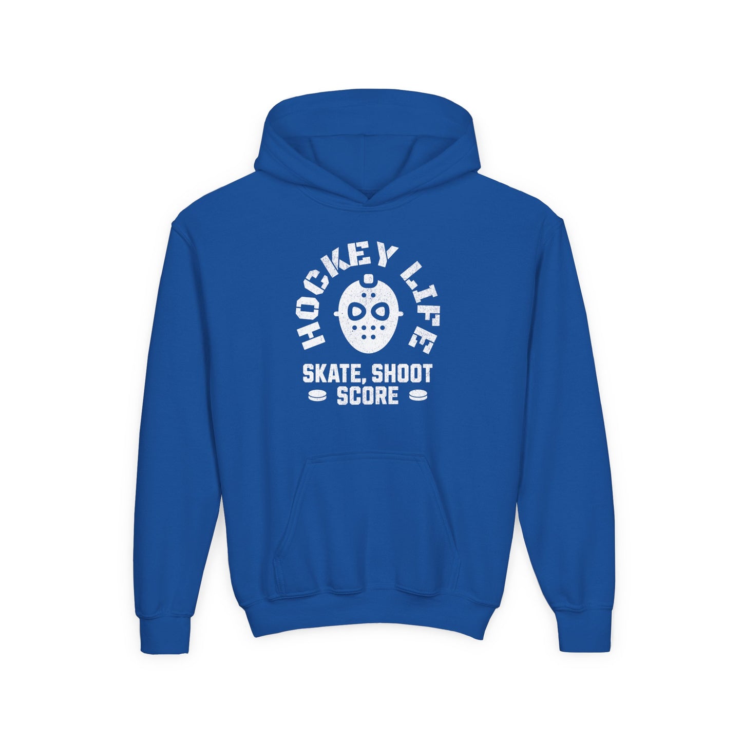 Youth Hockey Life Hoodie - Skate, Shoot, Score