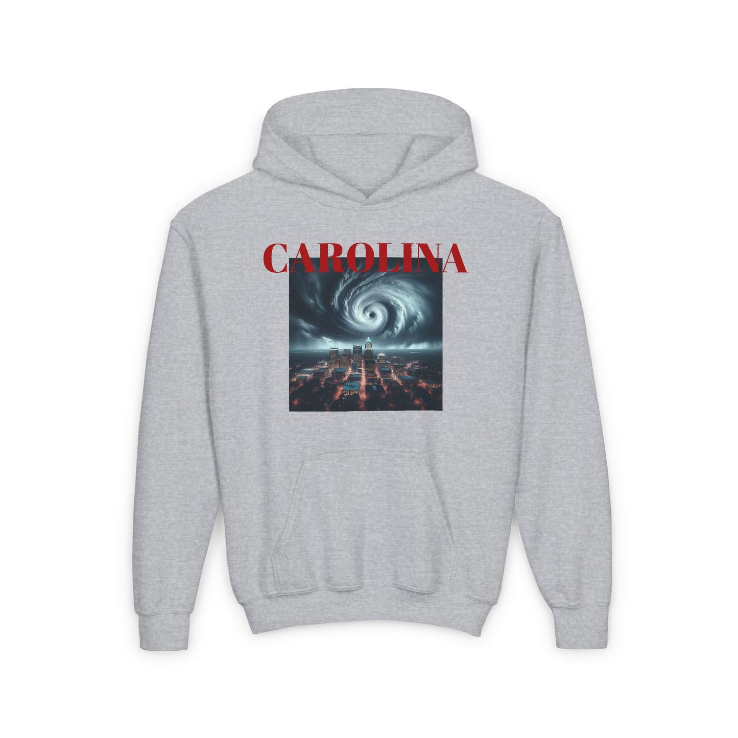 CAROLINA Youth Hooded Sweatshirt - Retro Graphic Design for City Pride