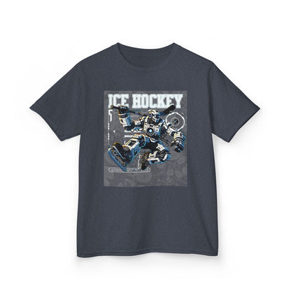 Kids Robot Ice Hockey Graphic Tee - Fun Sportswear for Young Fans