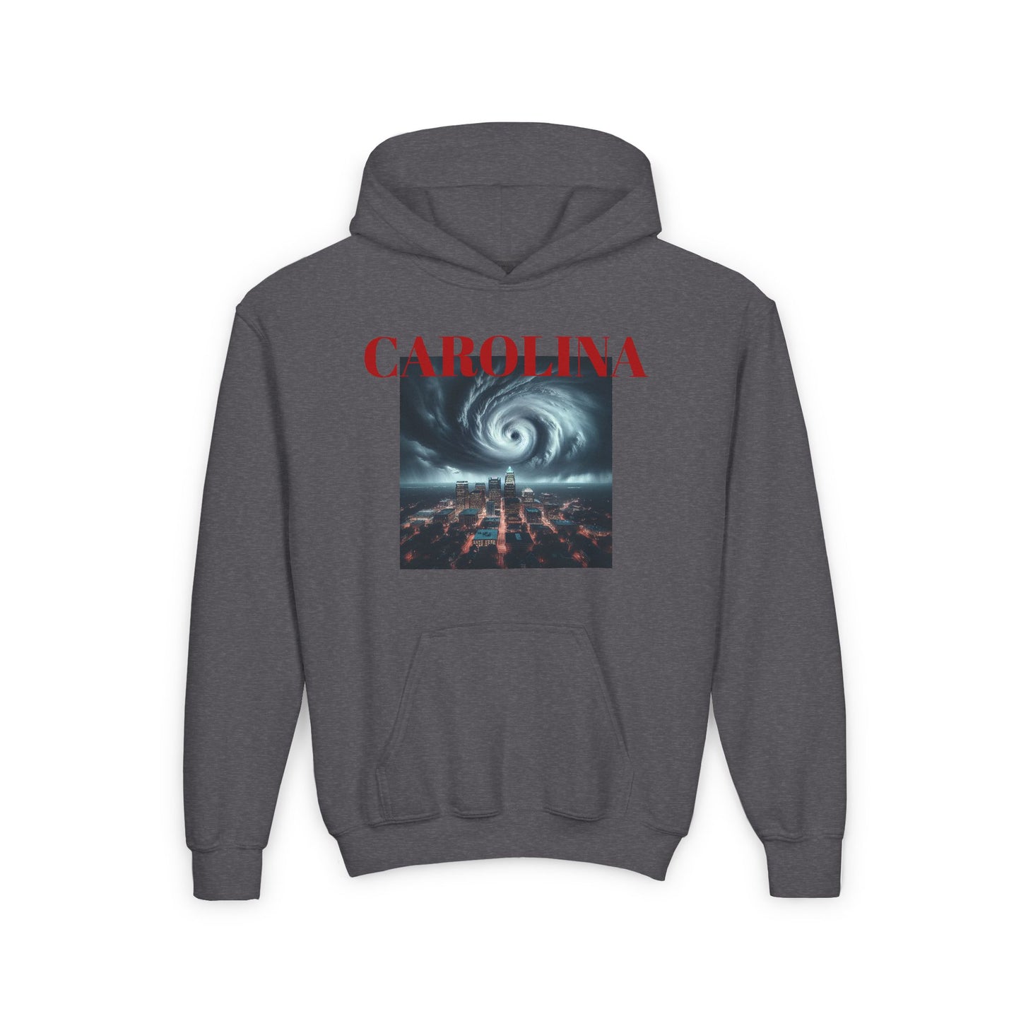 CAROLINA Youth Hooded Sweatshirt - Retro Graphic Design for City Pride
