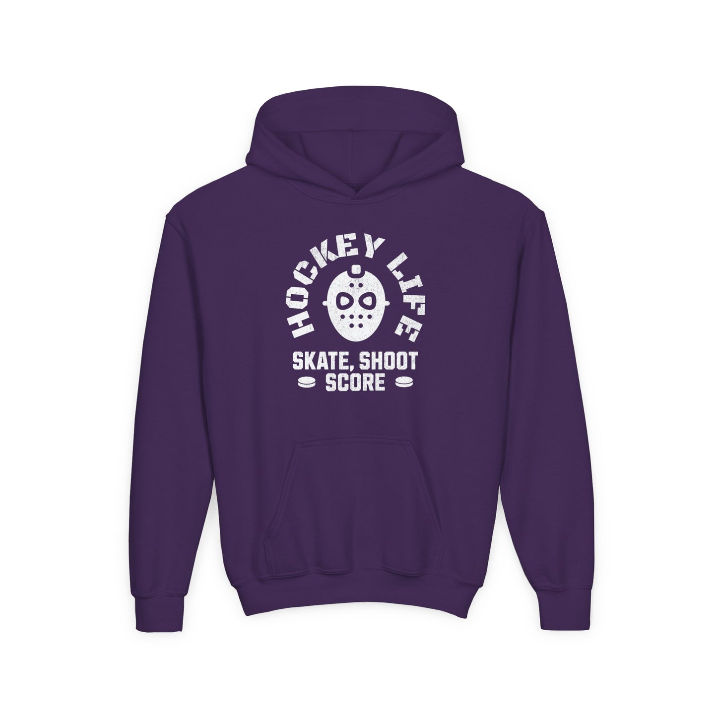 Youth Hockey Life Hoodie - Skate, Shoot, Score