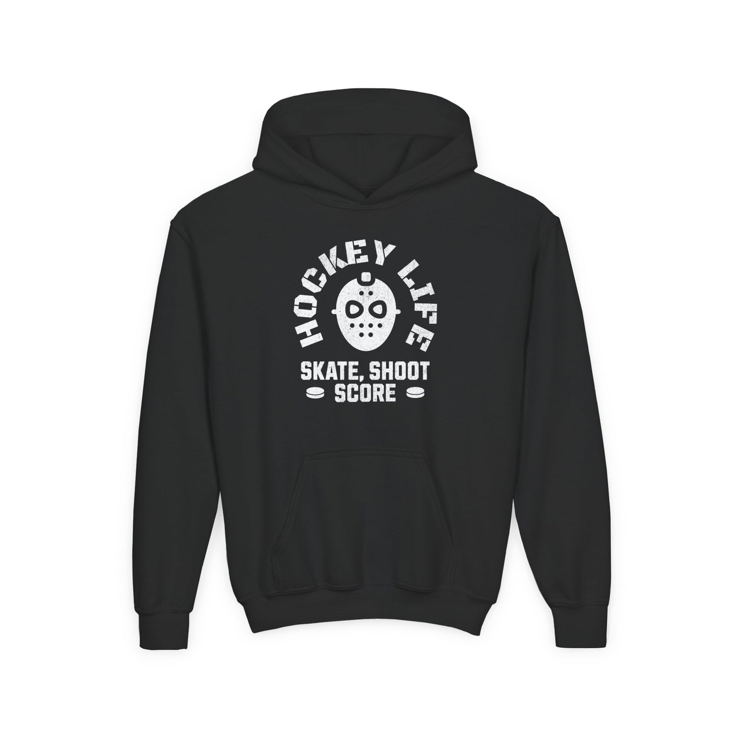 Youth Hockey Life Hoodie - Skate, Shoot, Score