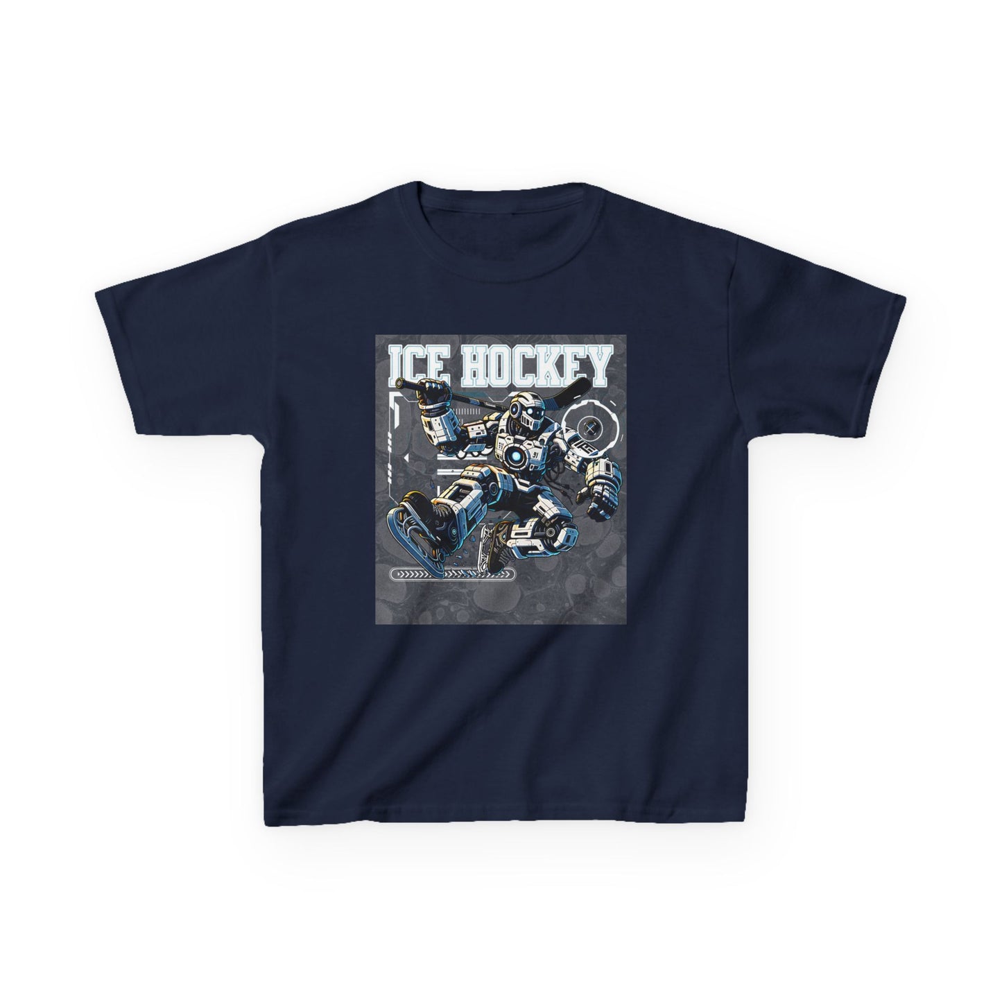 Kids Robot Ice Hockey Graphic Tee - Fun Sportswear for Young Fans