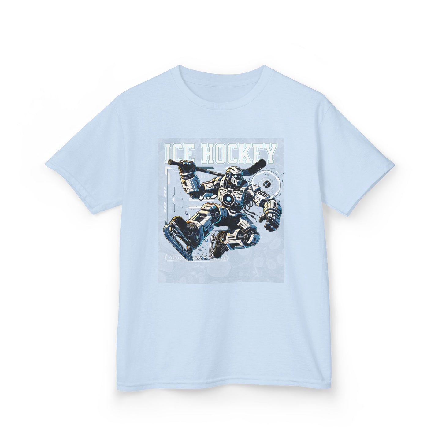 Kids Robot Ice Hockey Graphic Tee - Fun Sportswear for Young Fans