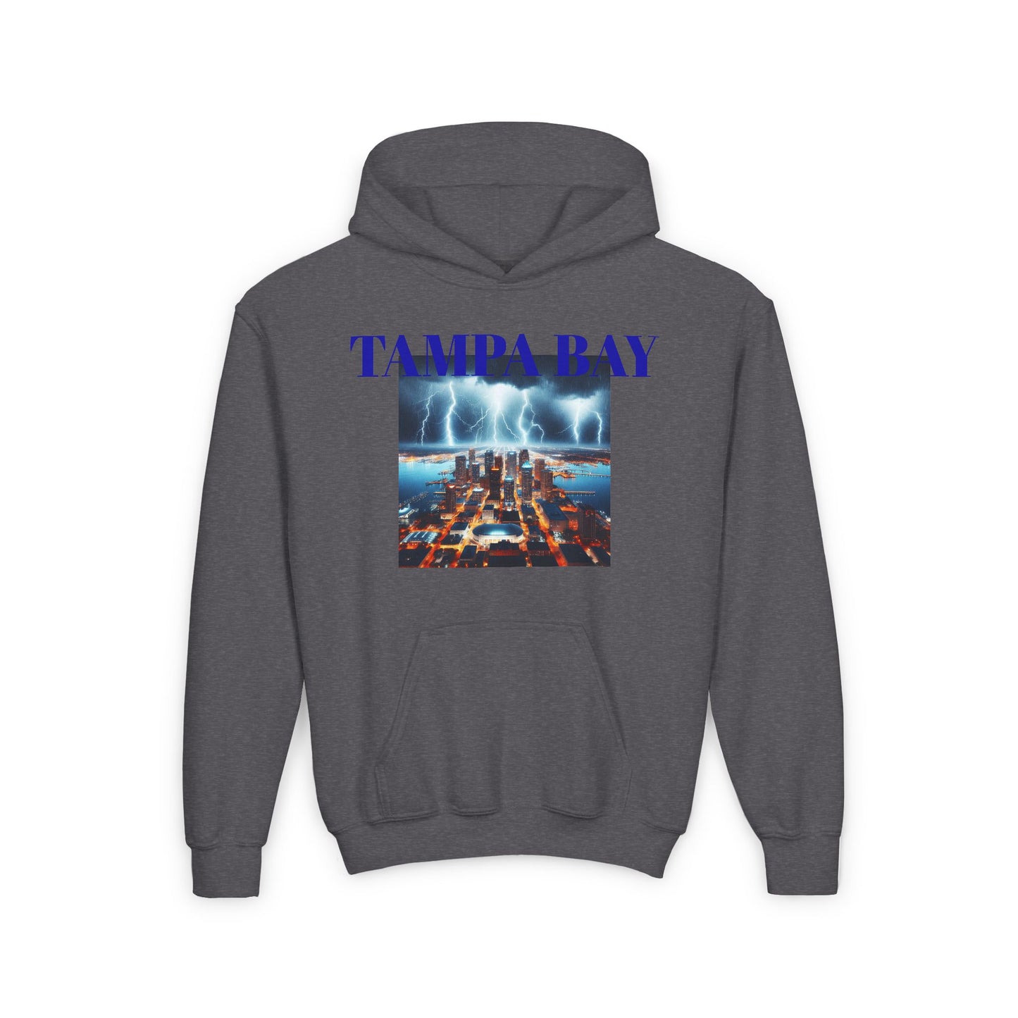 Tampa Bay Hoodie - Youth Heavy Blend Sweatshirt with Lightning City Design