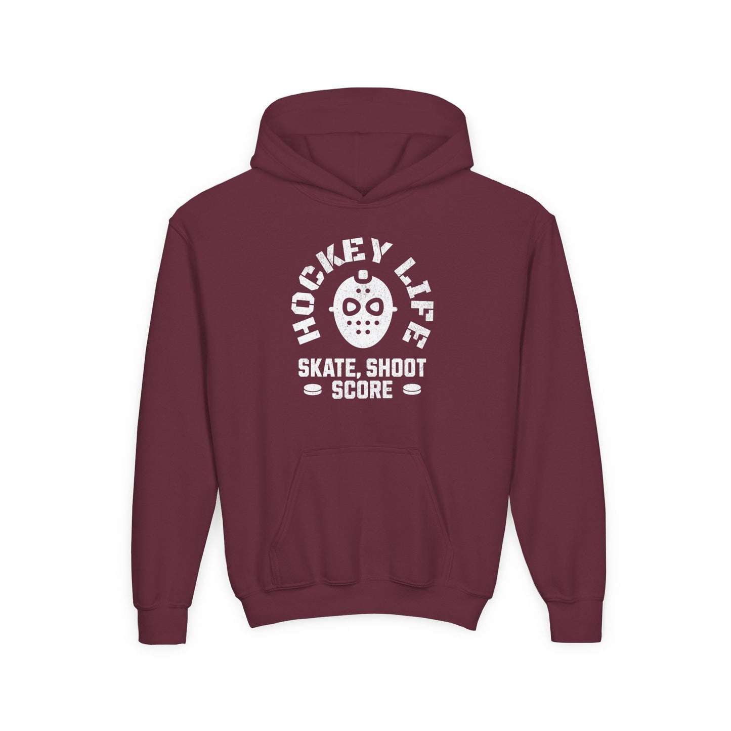 Youth Hockey Life Hoodie - Skate, Shoot, Score