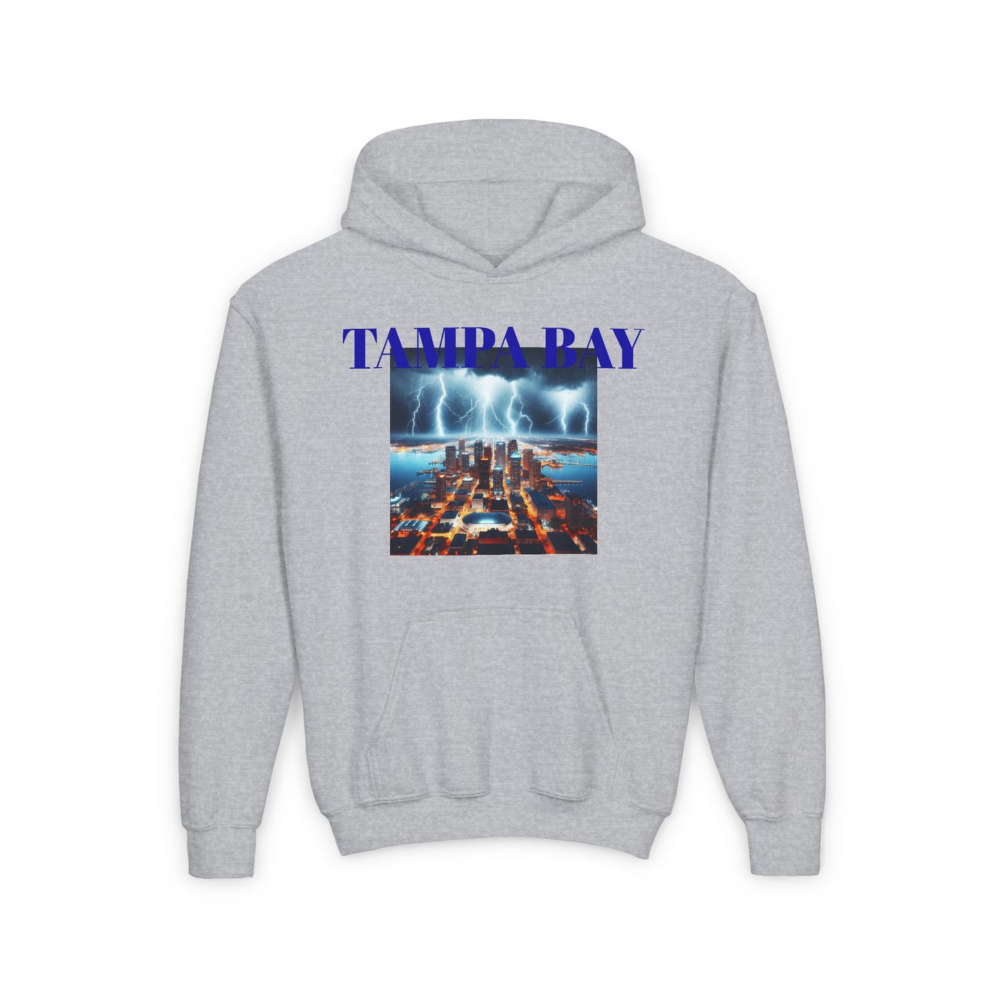 Tampa Bay Hoodie - Youth Heavy Blend Sweatshirt with Lightning City Design