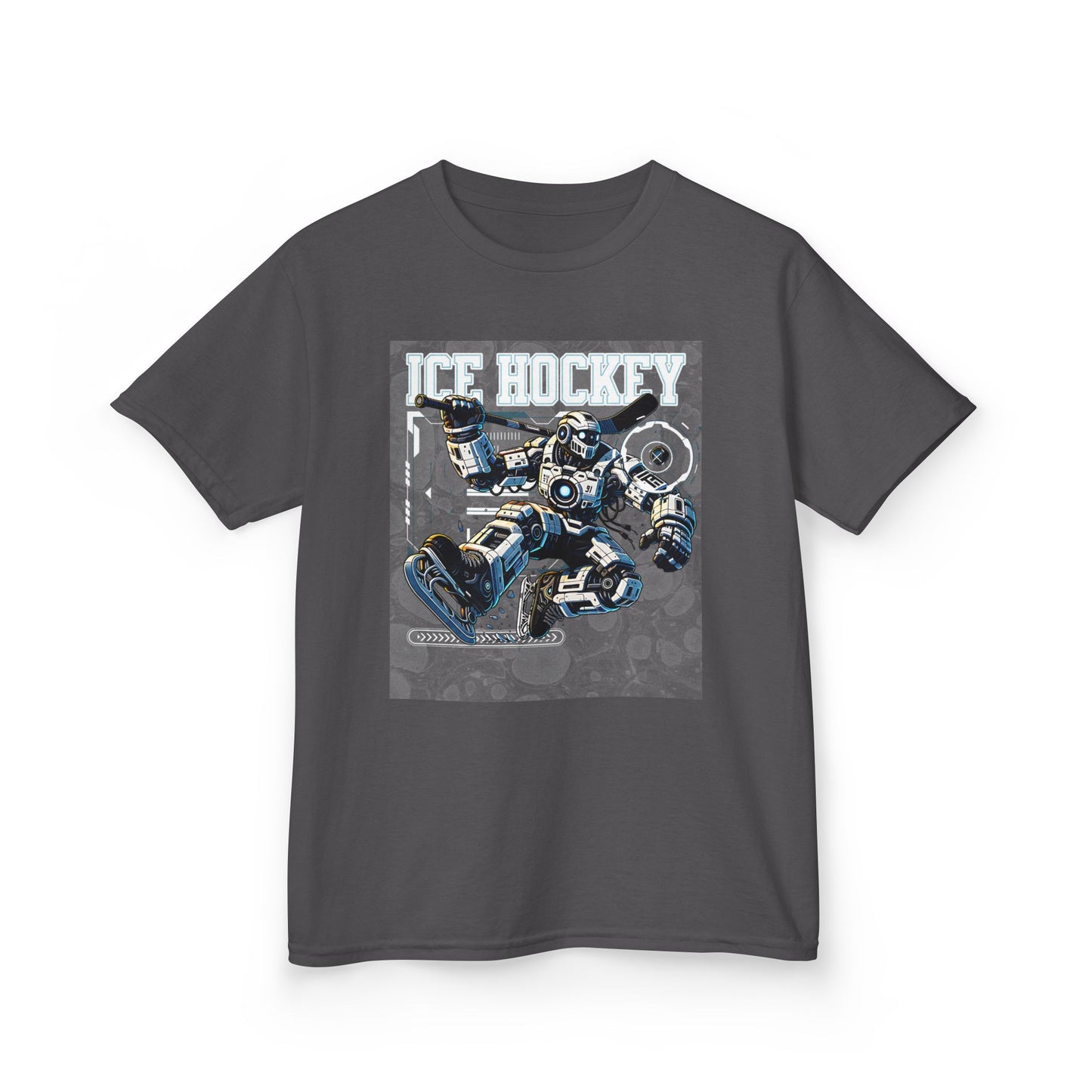 Kids Robot Ice Hockey Graphic Tee - Fun Sportswear for Young Fans