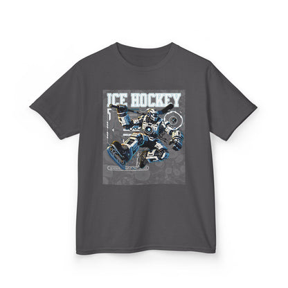 Kids Robot Ice Hockey Graphic Tee - Fun Sportswear for Young Fans