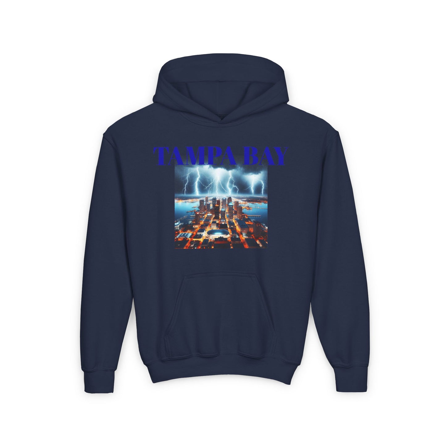Tampa Bay Hoodie - Youth Heavy Blend Sweatshirt with Lightning City Design