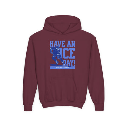 Youth Heavy Blend Hoodie - "Have an Ice Day!" Hockey Club Sweatshirt