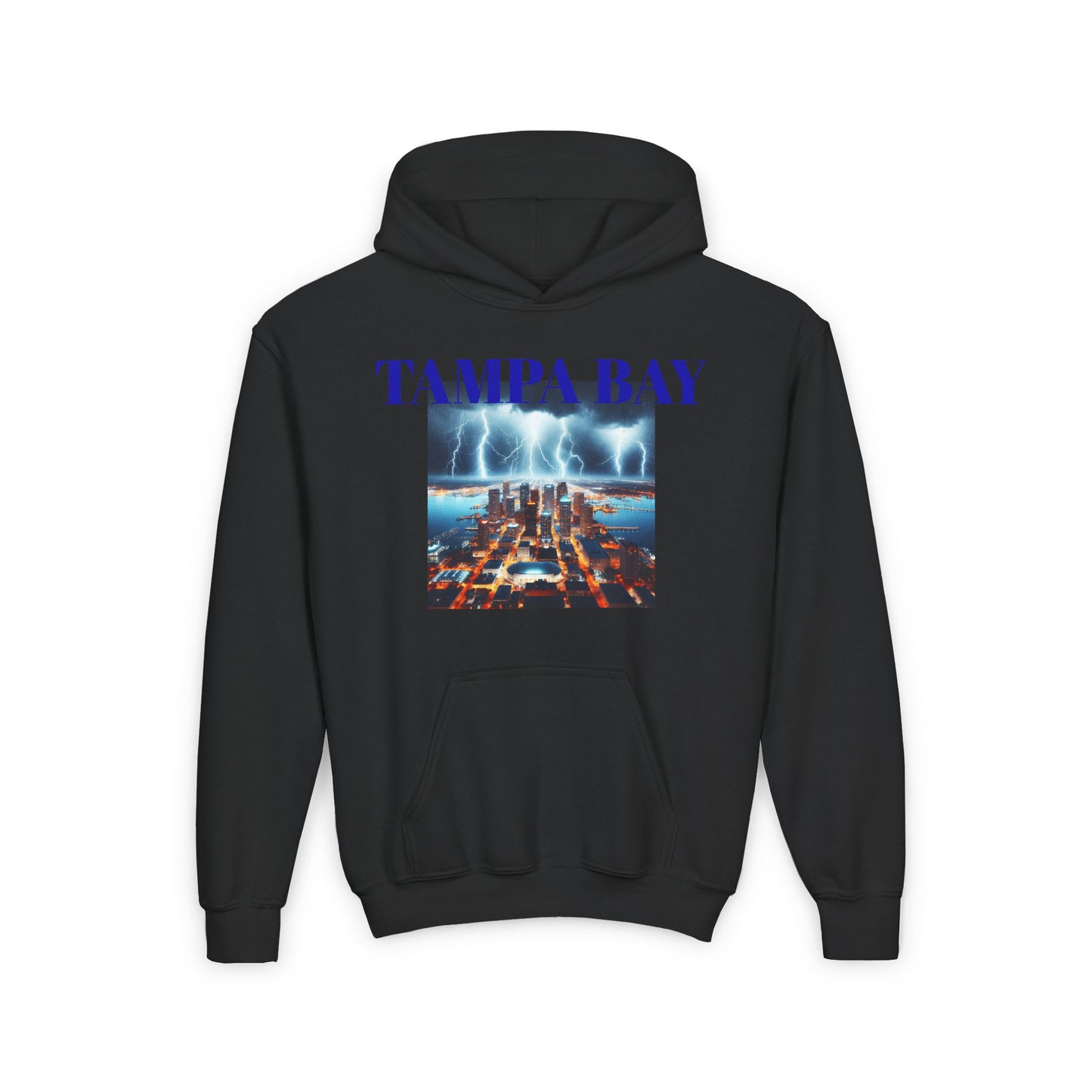 Tampa Bay Hoodie - Youth Heavy Blend Sweatshirt with Lightning City Design