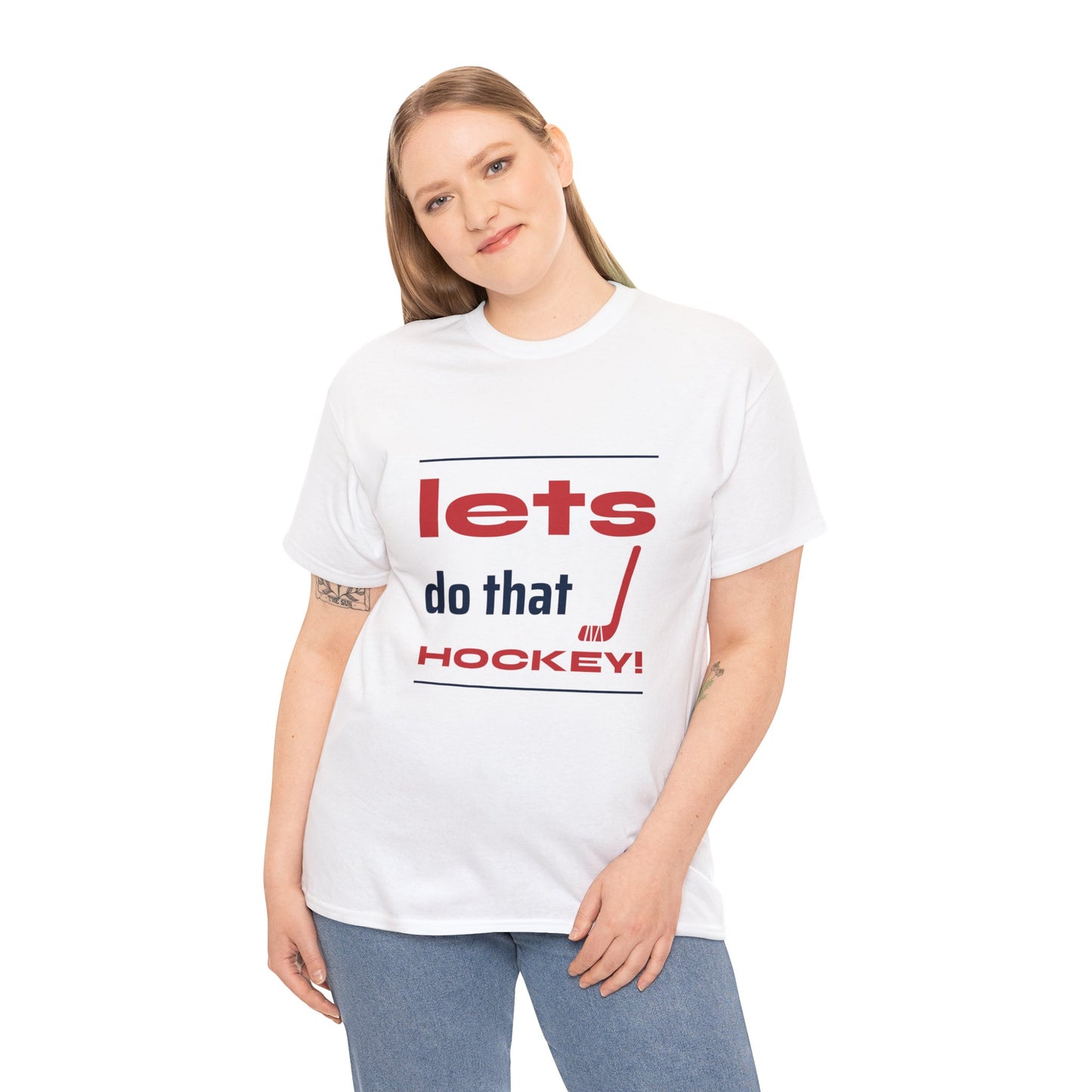 LETS DO THAT HOCKEY Unisex Heavy Cotton Tee