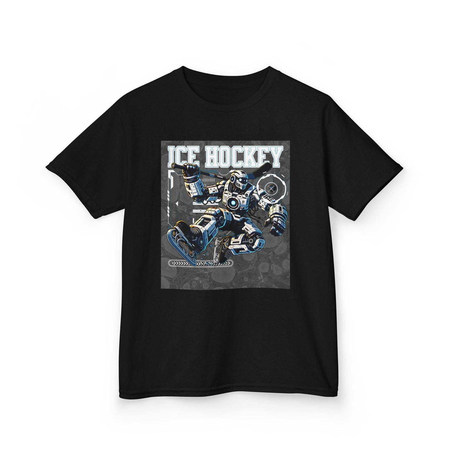 Kids Robot Ice Hockey Graphic Tee - Fun Sportswear for Young Fans