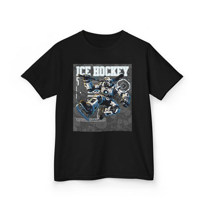 Kids Robot Ice Hockey Graphic Tee - Fun Sportswear for Young Fans