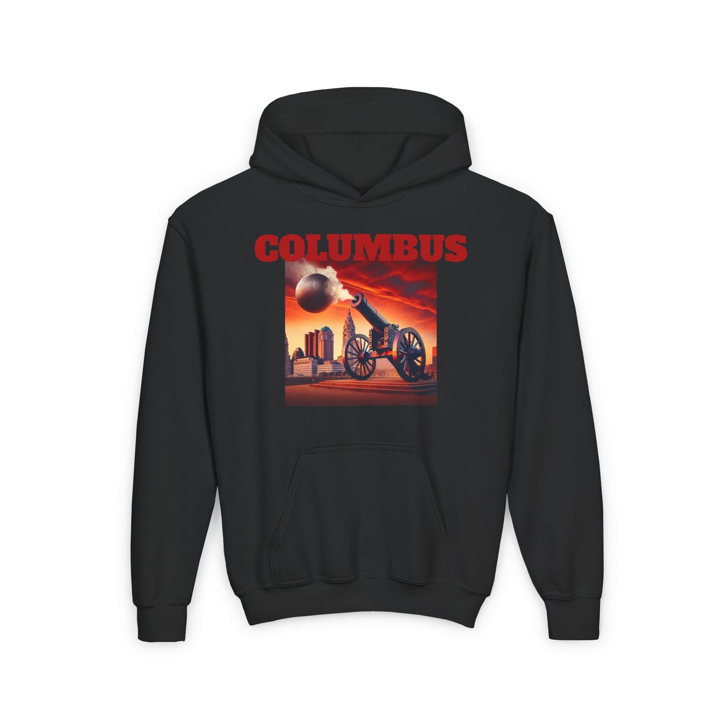 Columbus Youth Hooded Sweatshirt - Retro Graphic Design for City Pride