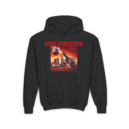 Columbus Youth Hooded Sweatshirt - Retro Graphic Design for City Pride